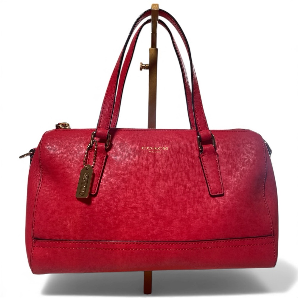 ‼️ SPRING SALE Coach Y2K Mini Satchel in Vibrant Hot Pink/Red Saffiano Leather - Picture 5 of 17